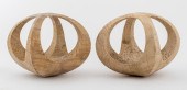 PAIR OF ABSTRACT CARVED VOLCAN