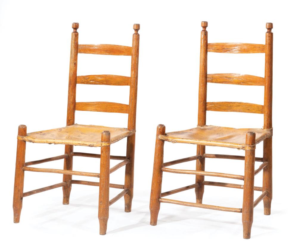 PAIR OF ACADIAN LADDER-BACK