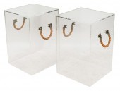 PAIR OF ACRYLIC CUBE SIDE TABL