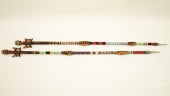 PAIR OF AFRICAN BEADED STAFFS