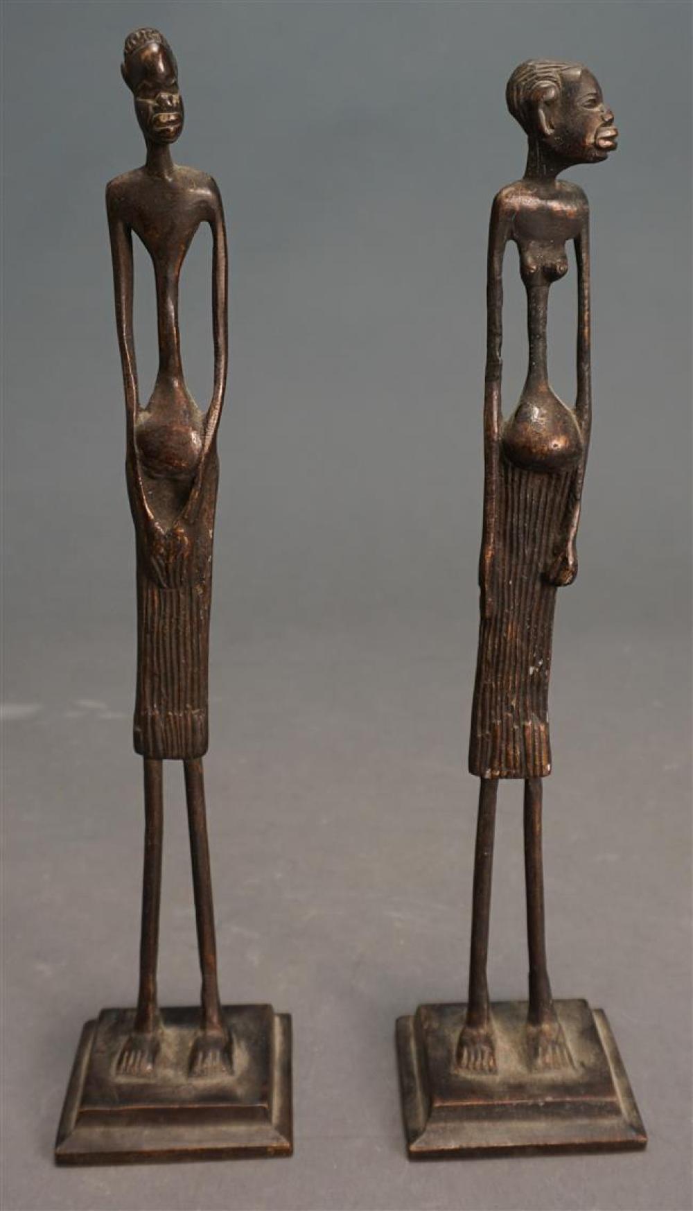 PAIR OF AFRICAN BRONZE FIGURES OF