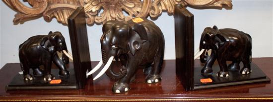 Pair of African carved wood and