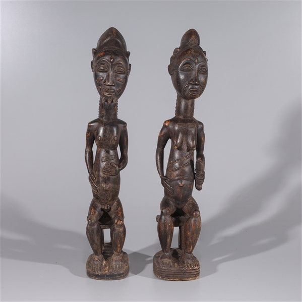 Pair of African carved wood