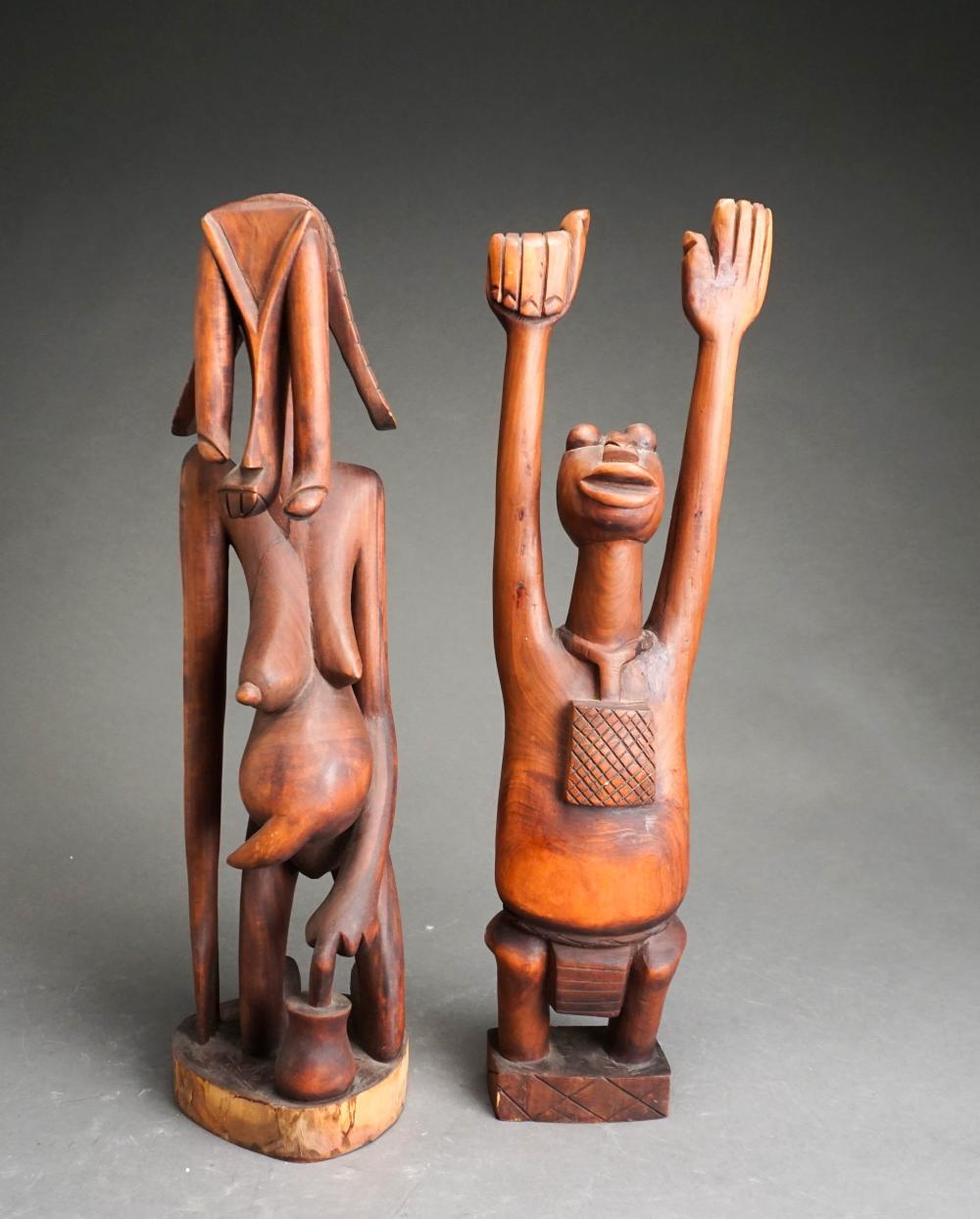 PAIR OF AFRICAN CARVED WOOD FIGURES