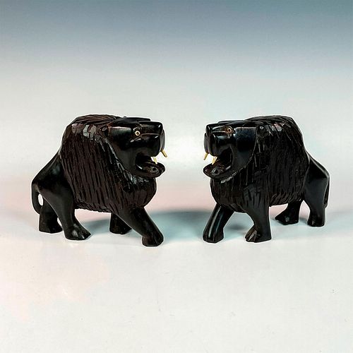 PAIR OF AFRICAN HAND CARVED