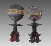 PAIR OF AFRICAN SEATED BEADED