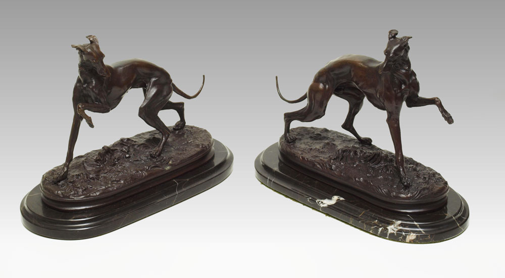 PAIR OF AFTER MENE BRONZE