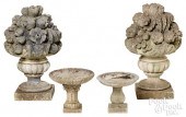 PAIR OF AGGREGATE FRUIT URN GA