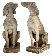 PAIR OF AGGREGATE GARDEN DOG S