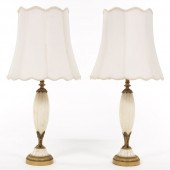  PAIR OF ALABASTER AND GILT ME