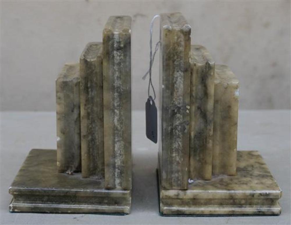 PAIR OF ALABASTER BOOK-FORM