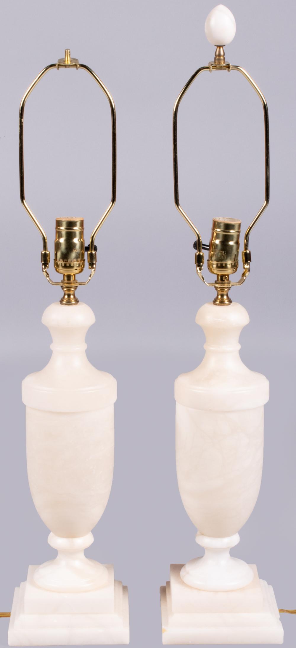 PAIR OF ALABASTER LAMPSPAIR OF