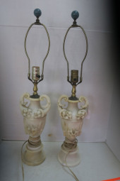 PAIR OF ALABASTER OR MARBLE TA