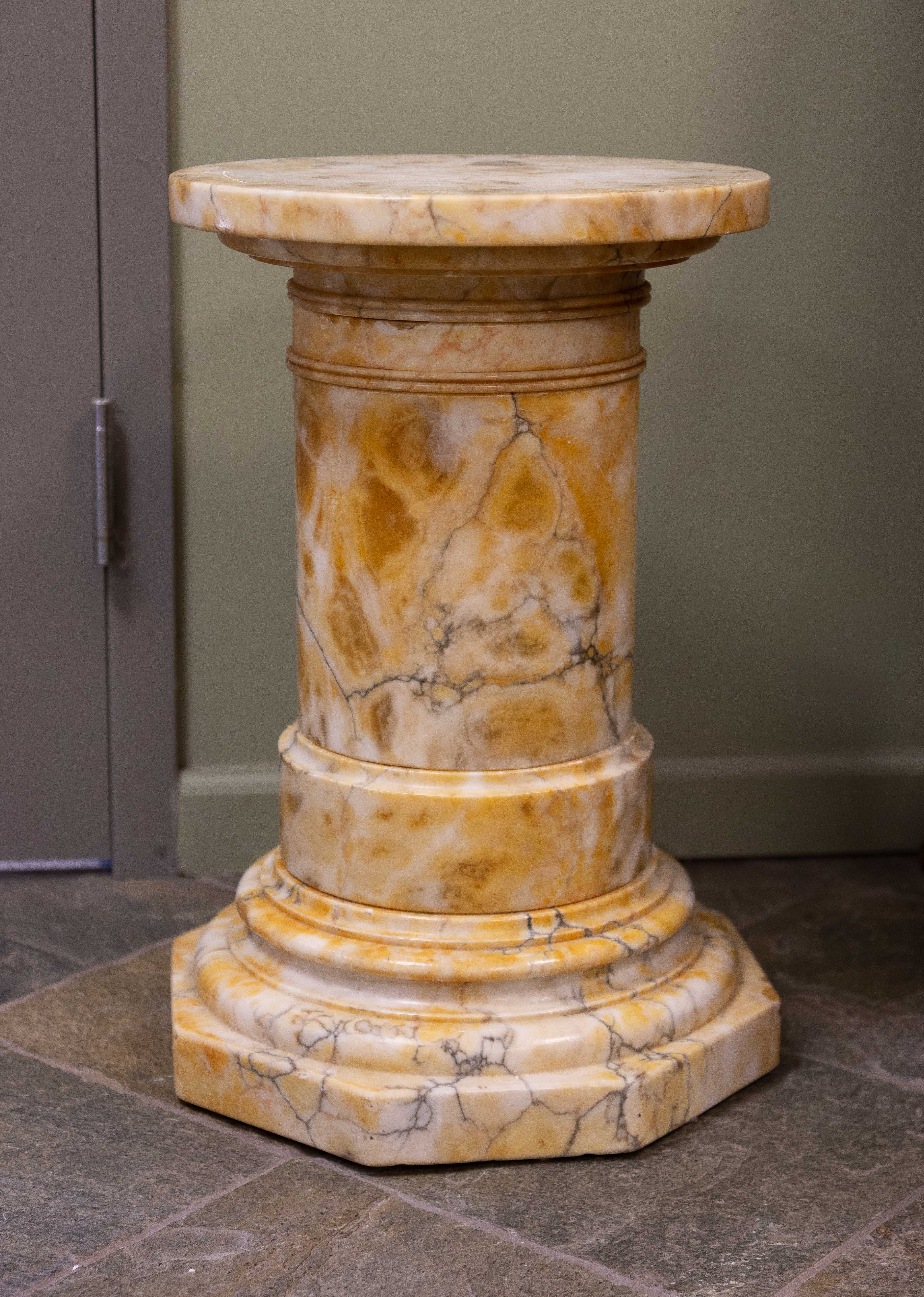 PAIR OF ALABASTER PEDESTALS Pair of