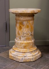 PAIR OF ALABASTER PEDESTALS Pa