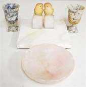 PAIR OF ALABASTER URNS, PAIR P