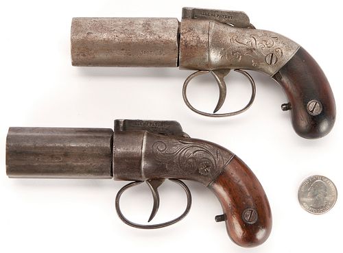 PAIR OF ALLEN & THURBER PEPPERBOX