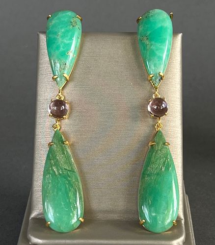 PAIR OF AMAZONITE, AMETHYST