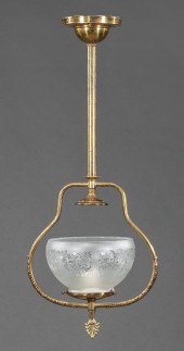 PAIR OF AMERICAN BRASS HALL LI