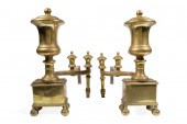 PAIR OF AMERICAN BRASS URN-FOR
