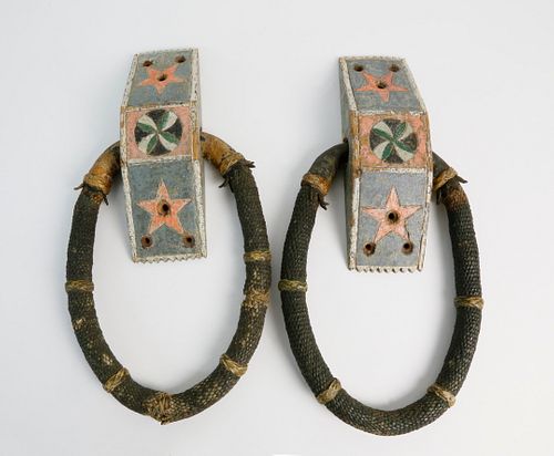 PAIR OF AMERICAN CARVED AND PAINTED