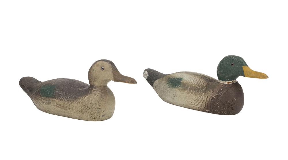 PAIR OF AMERICAN CARVED WOOD DUCK