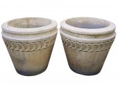 PAIR OF AMERICAN CAST-CEMENT P