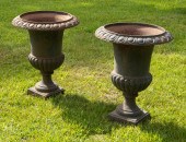 PAIR OF AMERICAN CAST IRON GAR
