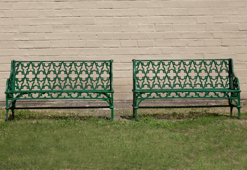 PAIR OF AMERICAN CAST IRON GARDEN