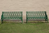 PAIR OF AMERICAN CAST IRON GAR