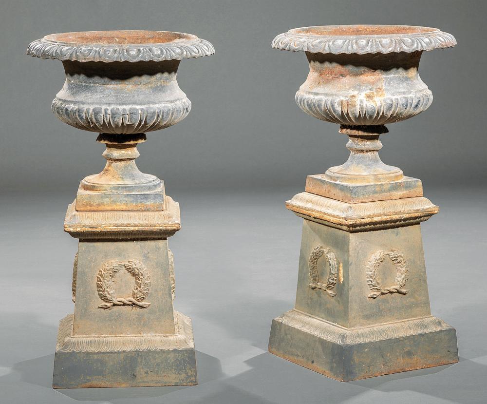 PAIR OF AMERICAN CAST IRON GARDEN