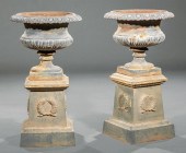 PAIR OF AMERICAN CAST IRON GAR