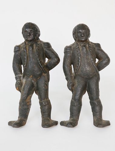 PAIR OF AMERICAN CAST IRON GEORGE