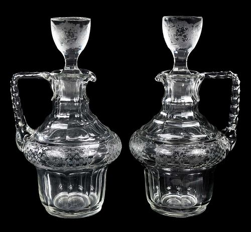 PAIR OF AMERICAN CUT GLASS