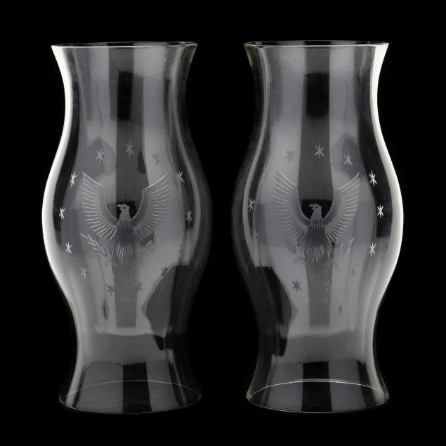 PAIR OF AMERICAN EAGLE ENGRAVED