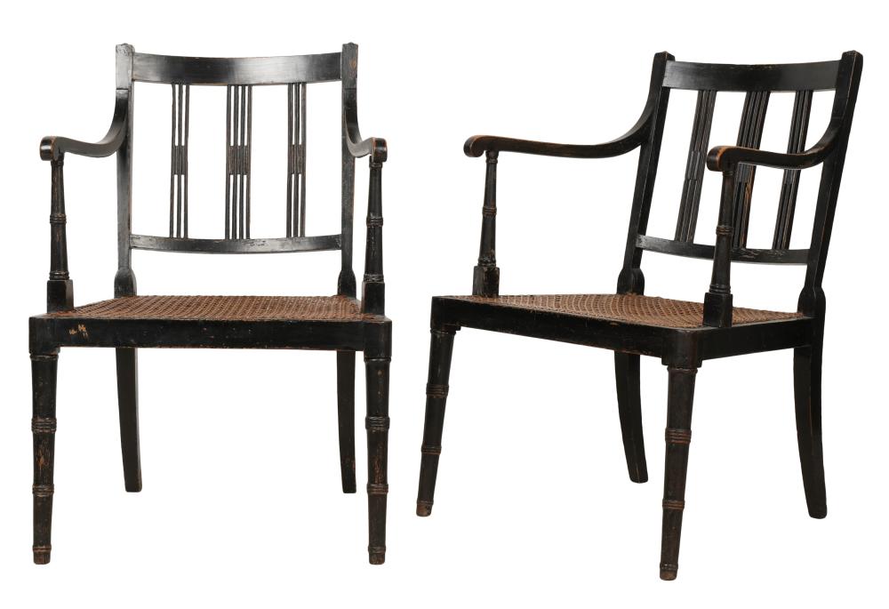 PAIR OF AMERICAN EBONIZED AND