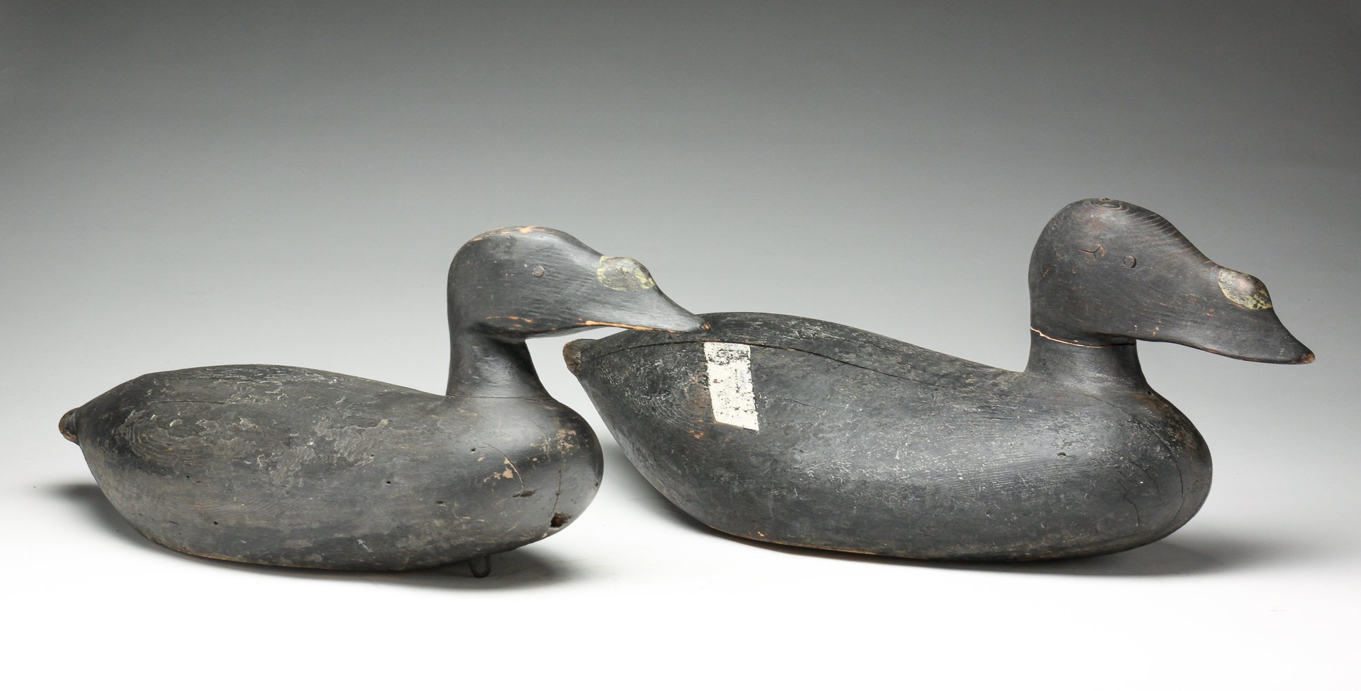 PAIR OF AMERICAN EIDER DECOYS. Late