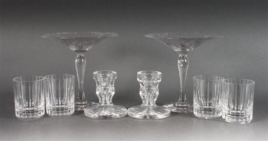 Pair of American etched glass