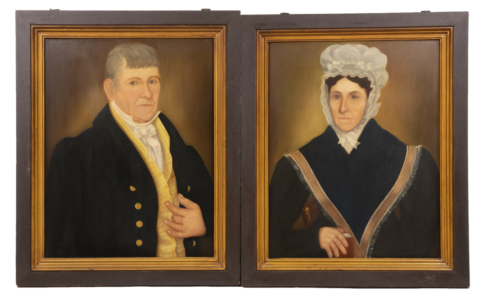 PAIR OF AMERICAN FOLK ART PORTRAITS