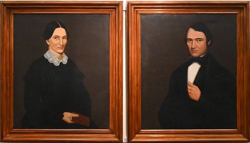 PAIR OF AMERICAN FOLK PORTRAITSPair