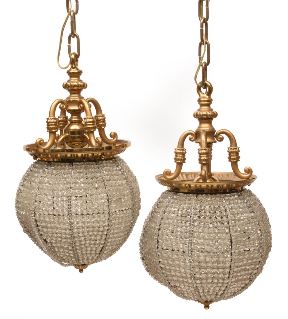 PAIR OF AMERICAN GLASS BEADED