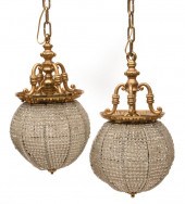 PAIR OF AMERICAN GLASS BEADED