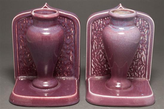 Pair of American glazed art pottery