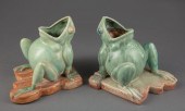 PAIR OF AMERICAN GLAZED POTTER