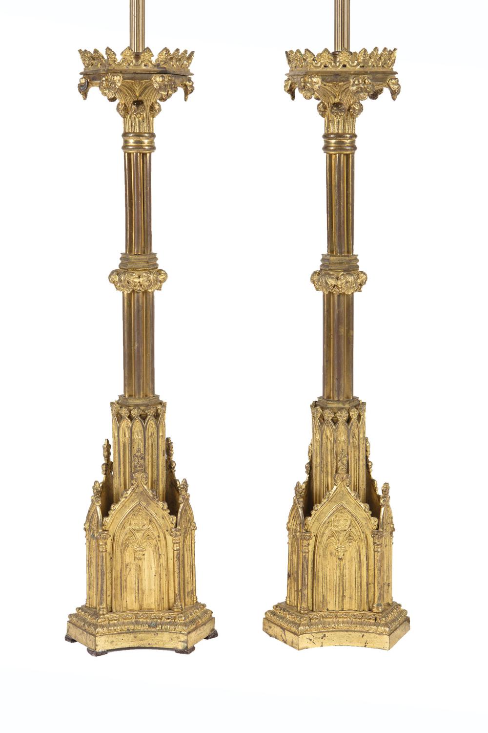 PAIR OF AMERICAN GOTHIC BRONZE