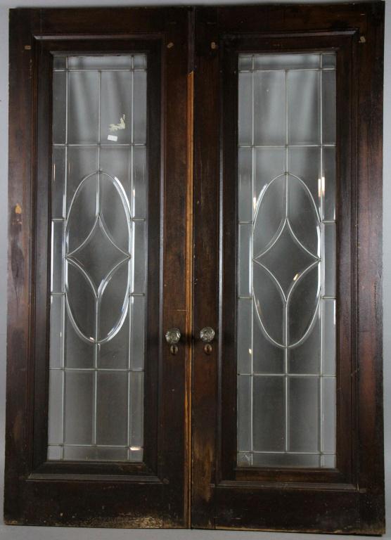 Pair of American Mahogony Leaded
