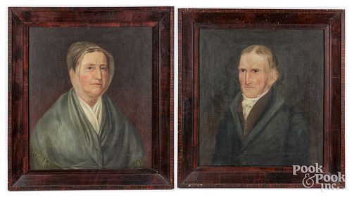 PAIR OF AMERICAN OIL ON CANVAS