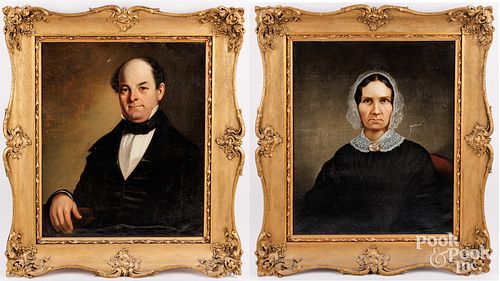 PAIR OF AMERICAN OIL ON CANVAS