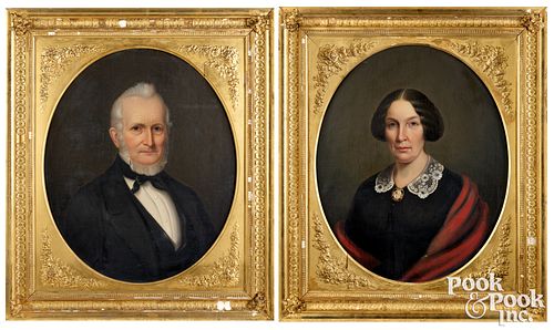 PAIR OF AMERICAN OIL ON CANVAS