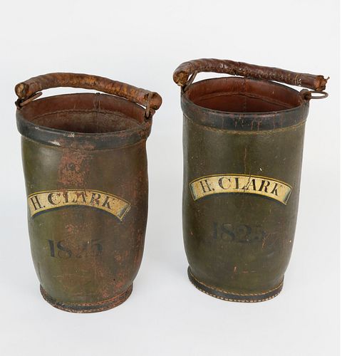 PAIR OF AMERICAN PAINTED LEATHER